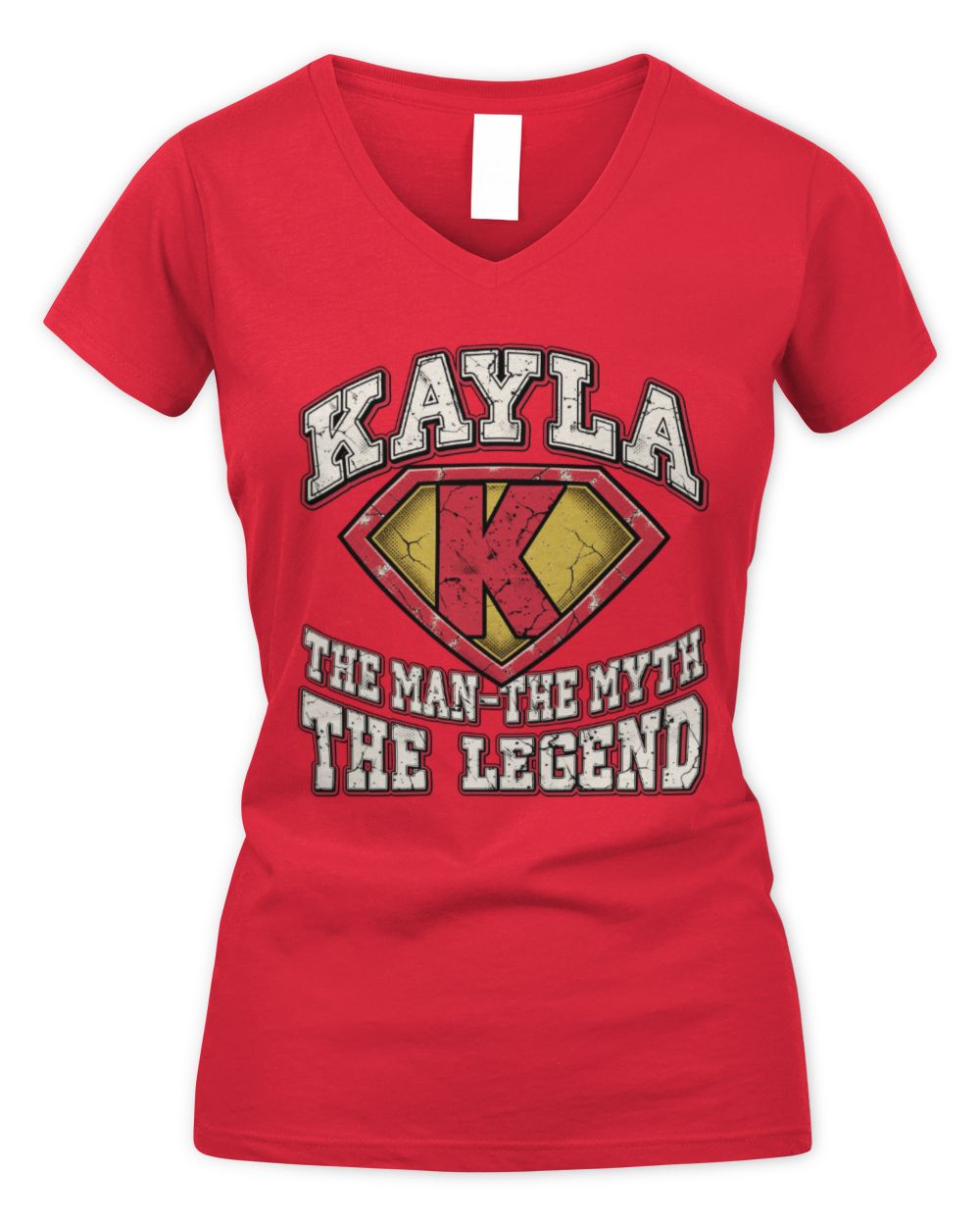The Man The Myth The Legend Superman Graphic T-Shirt KAYLA M1-74 / Women's V-Neck T-Shirt / red