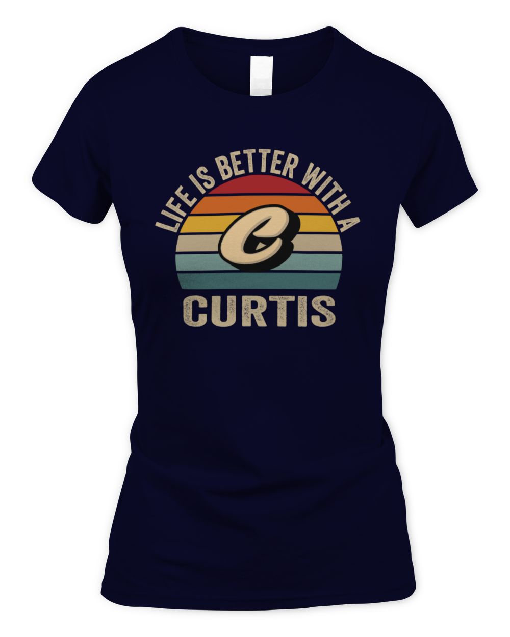 Life Is Better with Name Vintage Sun Shirt CURTIS M1-50 / Women's Standard T-Shirt / navy