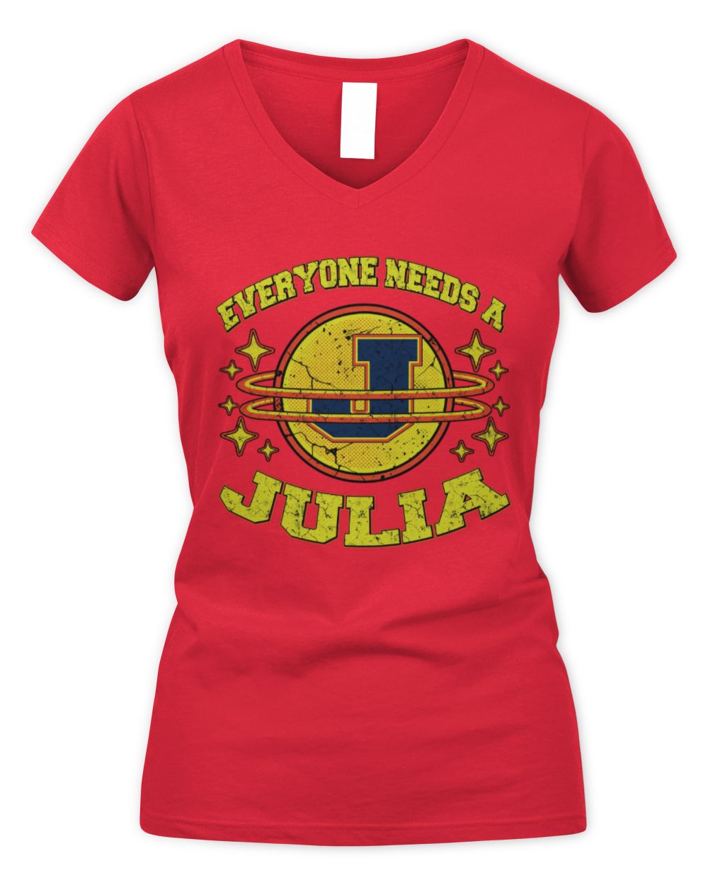 Everyone Needs a Your Name Shirt JULIA M1-76 / Women's V-Neck T-Shirt / red