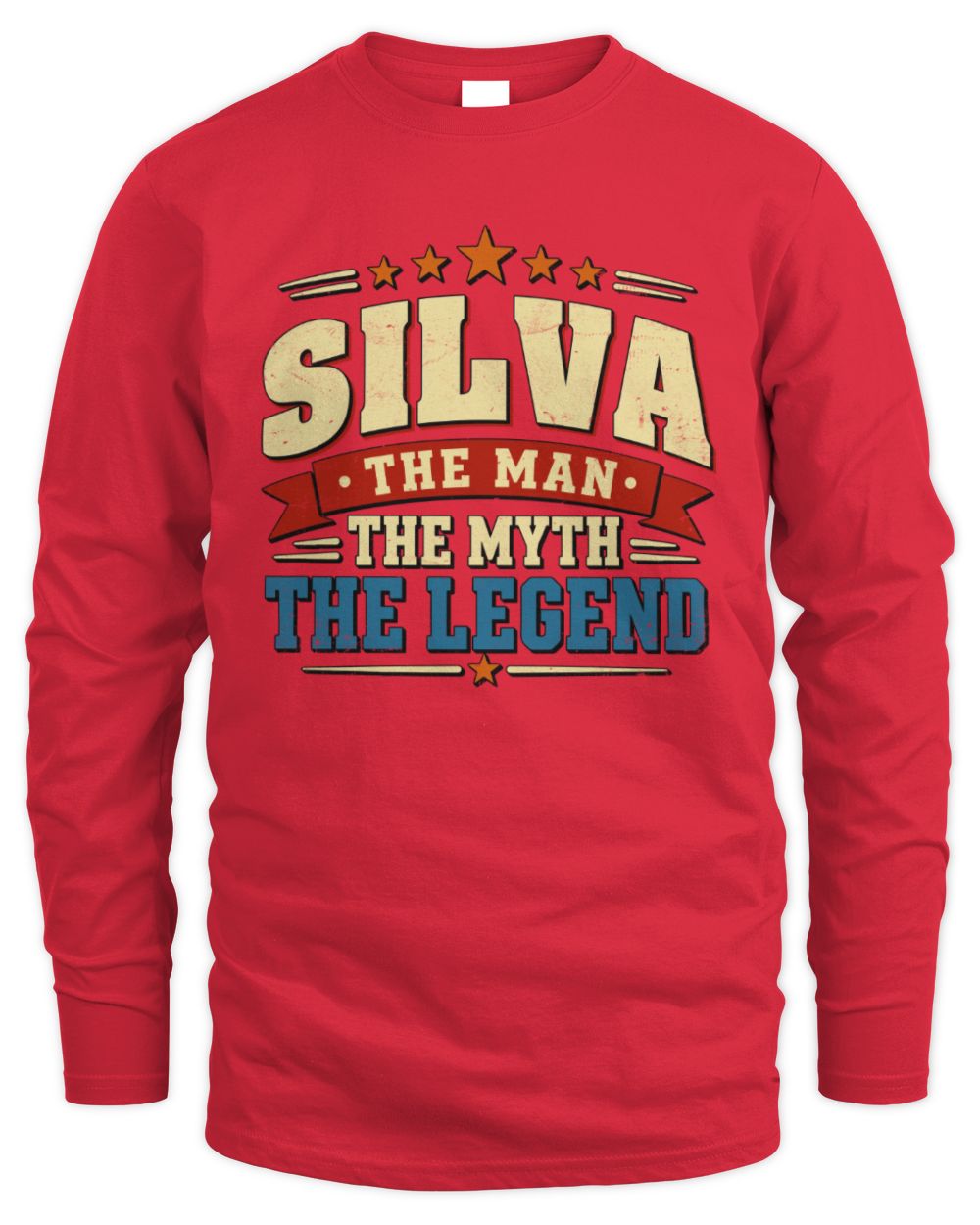 The Man The Myth The Legend Ribbon Vintage T-Shirt SILVA M1-56 / Men's Long Sleeved T-Shirt / red