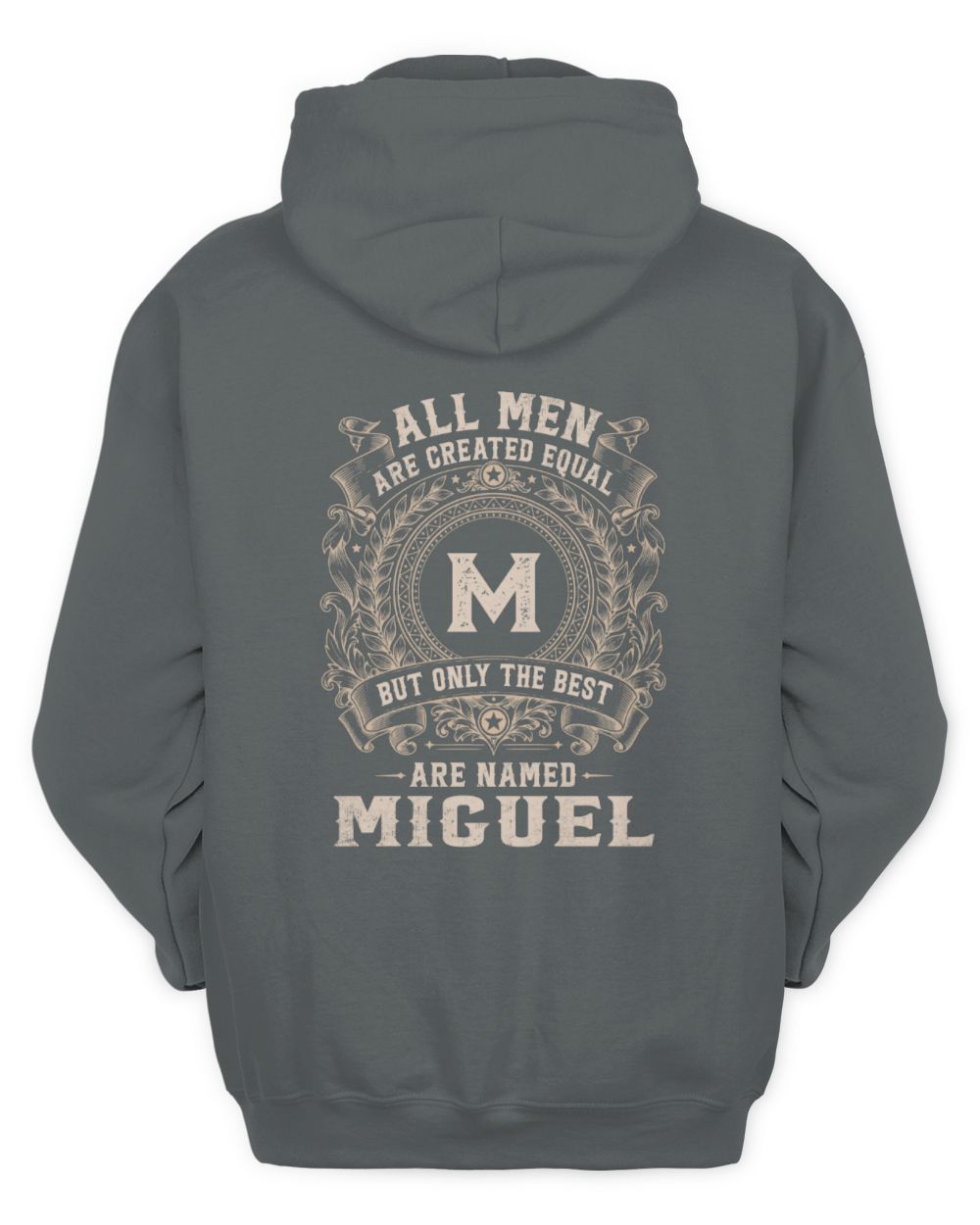 All Men Are Created Equal Cool Logo Shirt MIGUEL M1-60 / Unisex Hoodie / charcoal