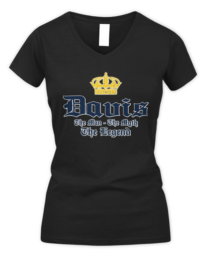 The Man The Myth The Legend Corona Beer T-Shirt DAVIS M1-S83 / Women's V-Neck T-Shirt / black
