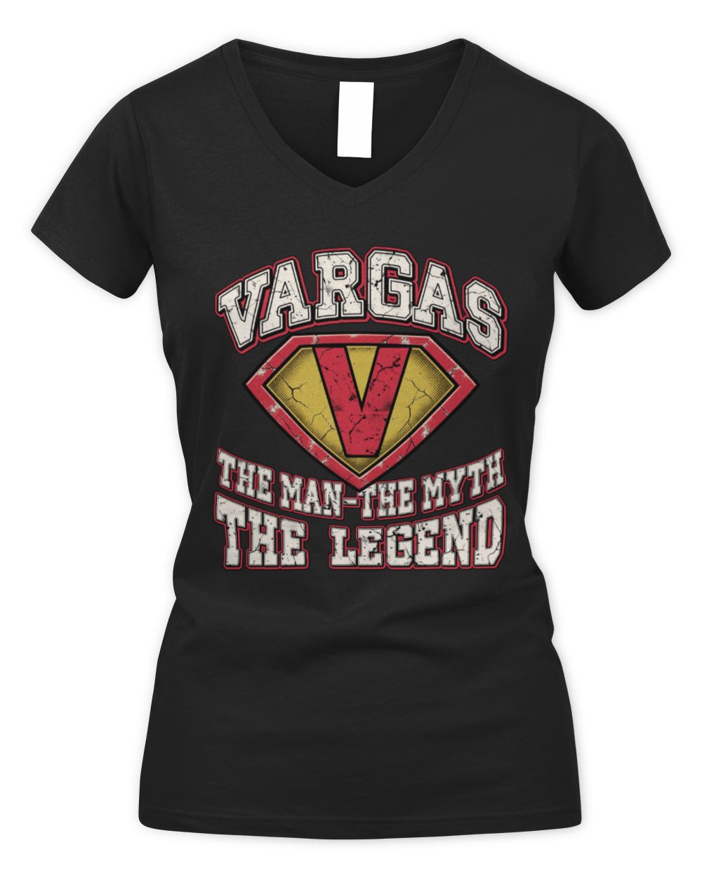 The Man The Myth The Legend Superman Graphic T-Shirt VARGAS M1-74 / Women's V-Neck T-Shirt / black