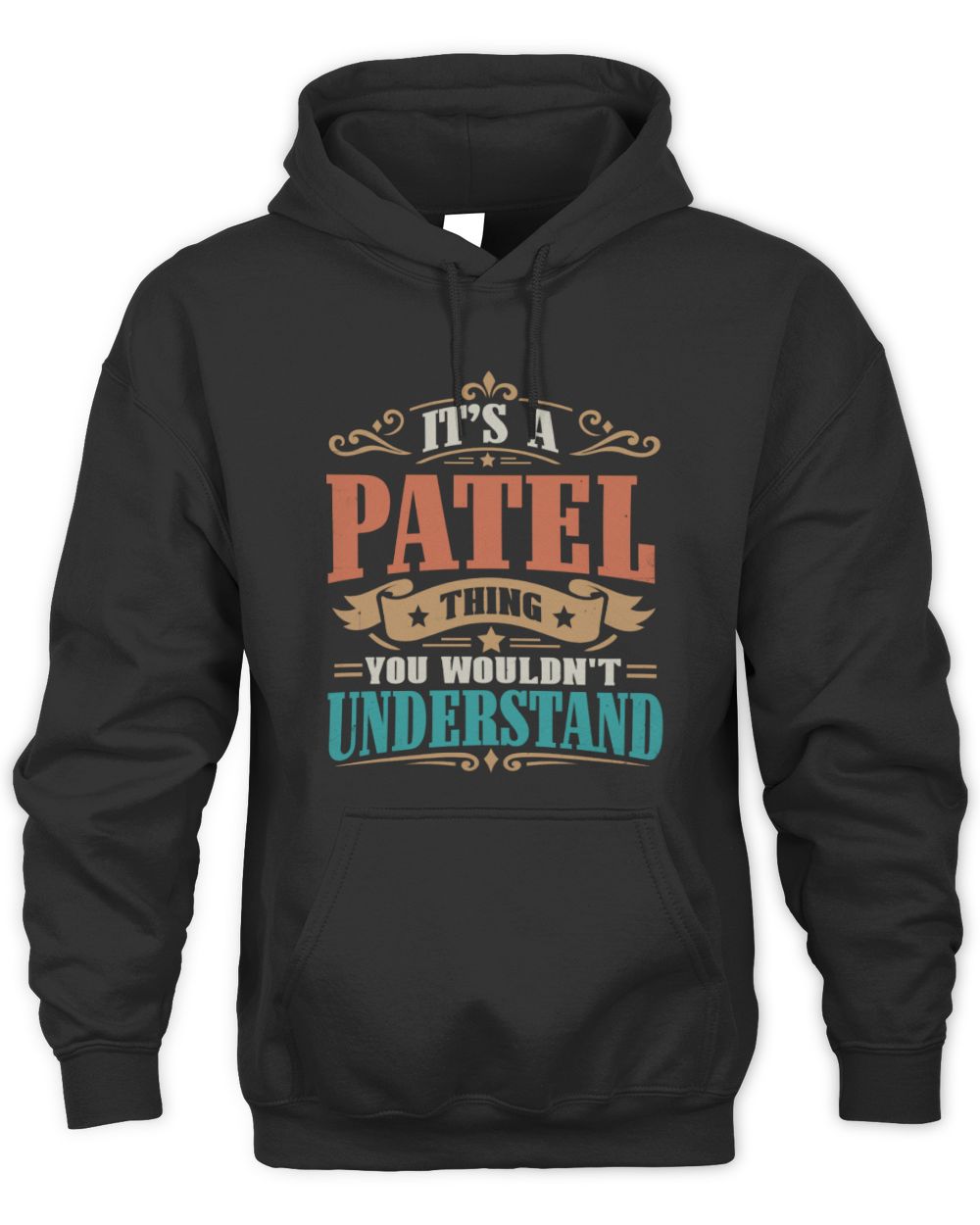 It’s a Name Thing Personalized Retro T-Shirt PATEL M1-47 / Unisex Hoodie / black