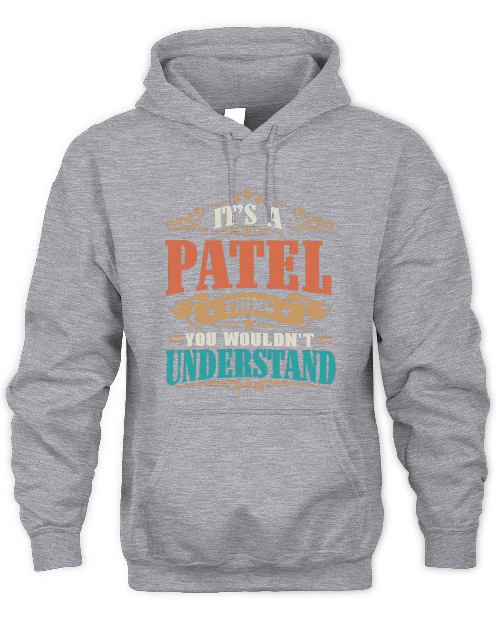 It’s a Name Thing Personalized Retro T-Shirt PATEL M1-47 / Unisex Hoodie / sport grey