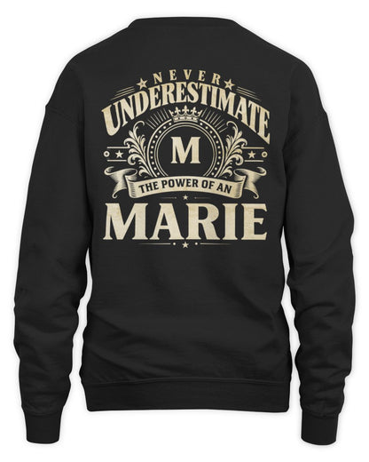 Never Underestimate Your Name Luxury Logo Shirt MARIE M1-63 / Unisex Sweatshirt / black