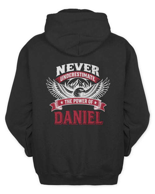 Never Underestimate Your Name Eagle Mountain Shirt DANIEL M1-61 / Unisex Hoodie / black