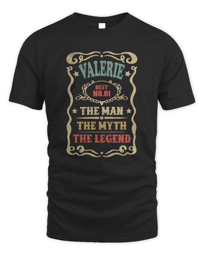 The Man The Myth The Legend Vintage Gold Wine Shirt VALERIE M1-52 / Unisex Standard T-Shirt / black