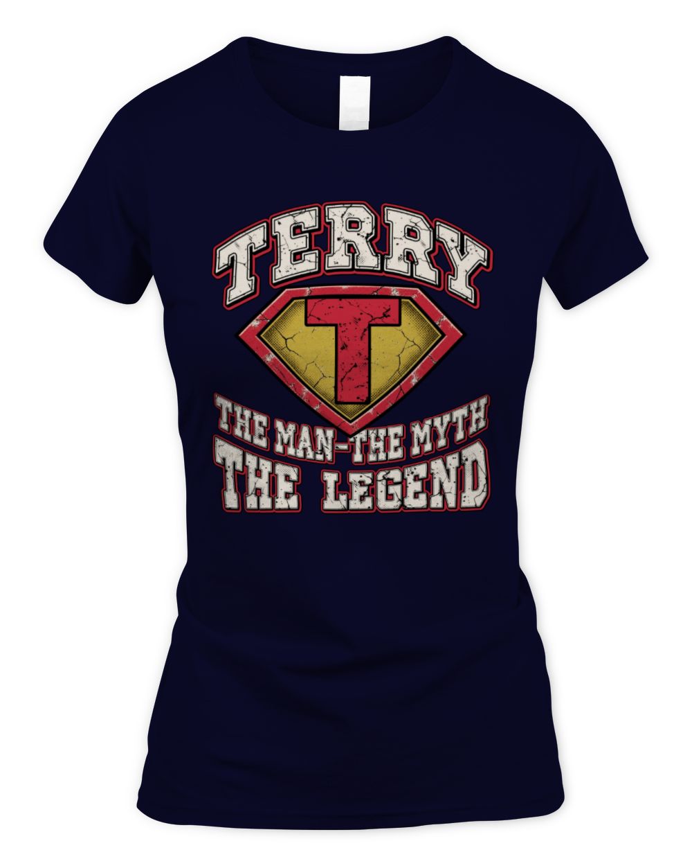 The Man The Myth The Legend Superman Graphic T-Shirt TERRY M1-74 / Women's Standard T-Shirt / navy