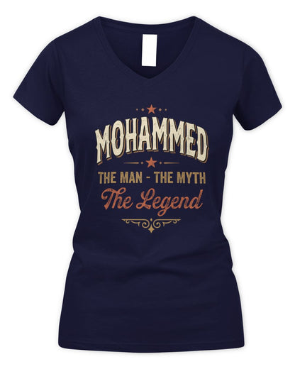 I'm Name I'm Not Rude I Just Have The Balls Funny T-Shirt MOHAMMED M1-77 / Women's V-Neck T-Shirt / navy