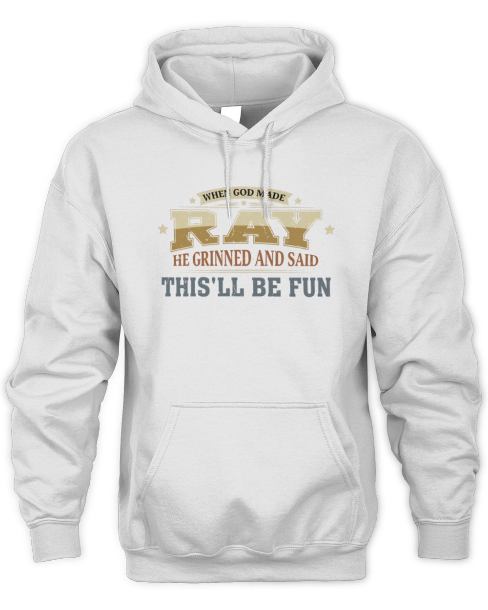 When God Made Your Name Funny Heritage T-Shirt RAY M1-80 / Unisex Hoodie / white