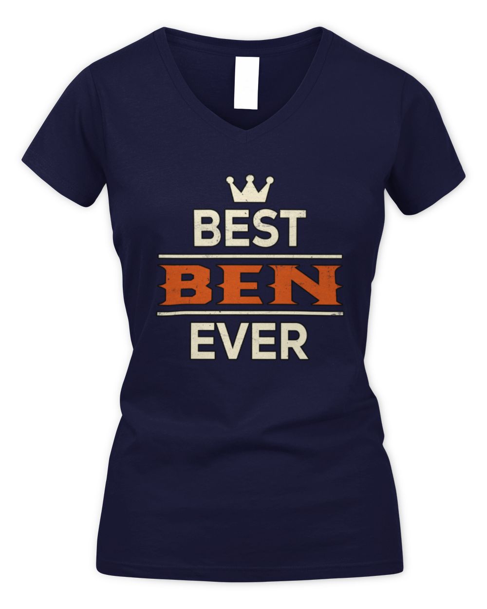 Best Your Name With Crown Shirt BEN M1-59 / Women's V-Neck T-Shirt / navy