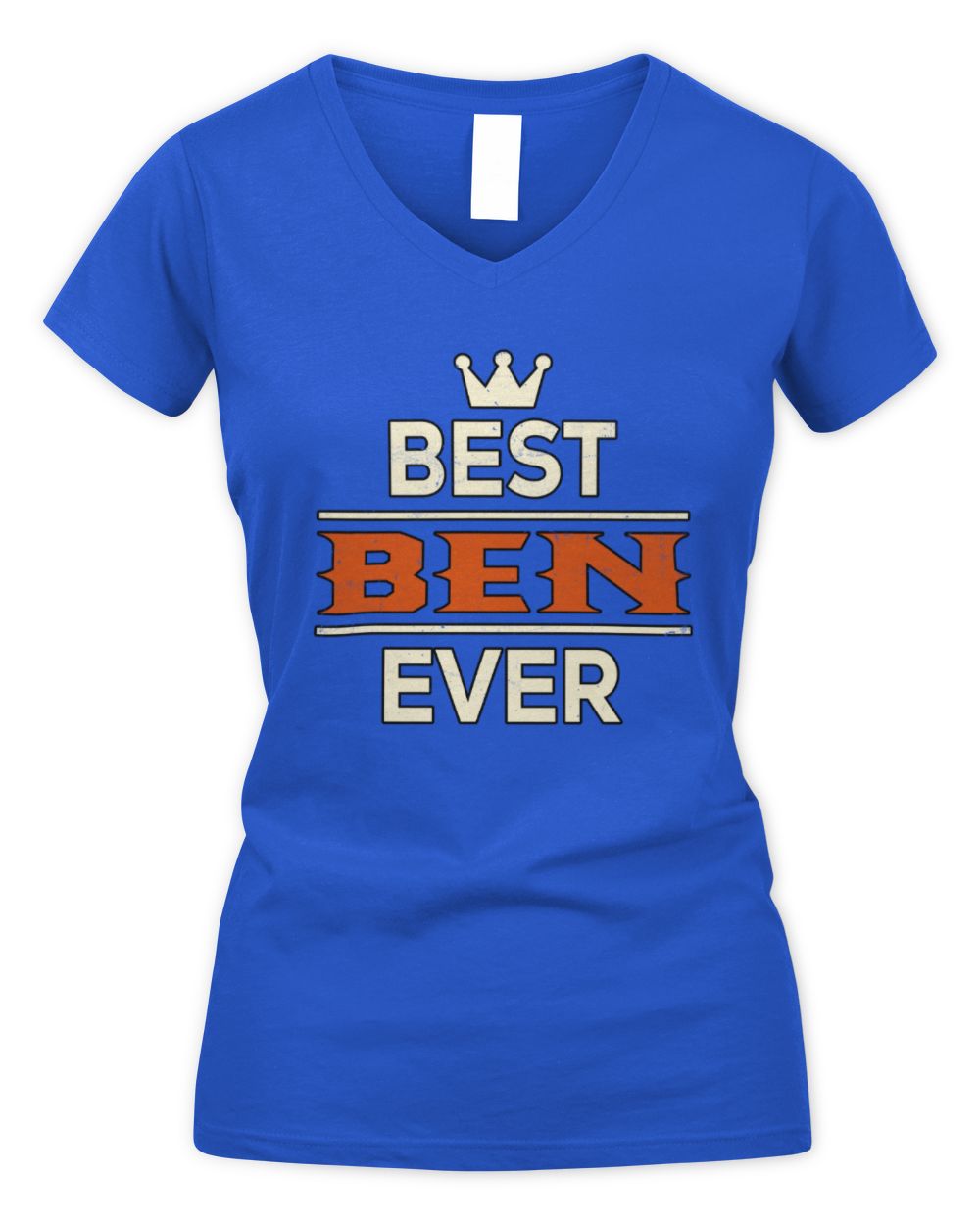 Best Your Name With Crown Shirt BEN M1-59 / Women's V-Neck T-Shirt / royal