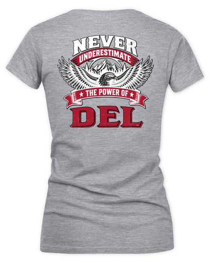 Never Underestimate Your Name Eagle Mountain Shirt DEL M1-61 / Women's V-Neck T-Shirt / sport grey