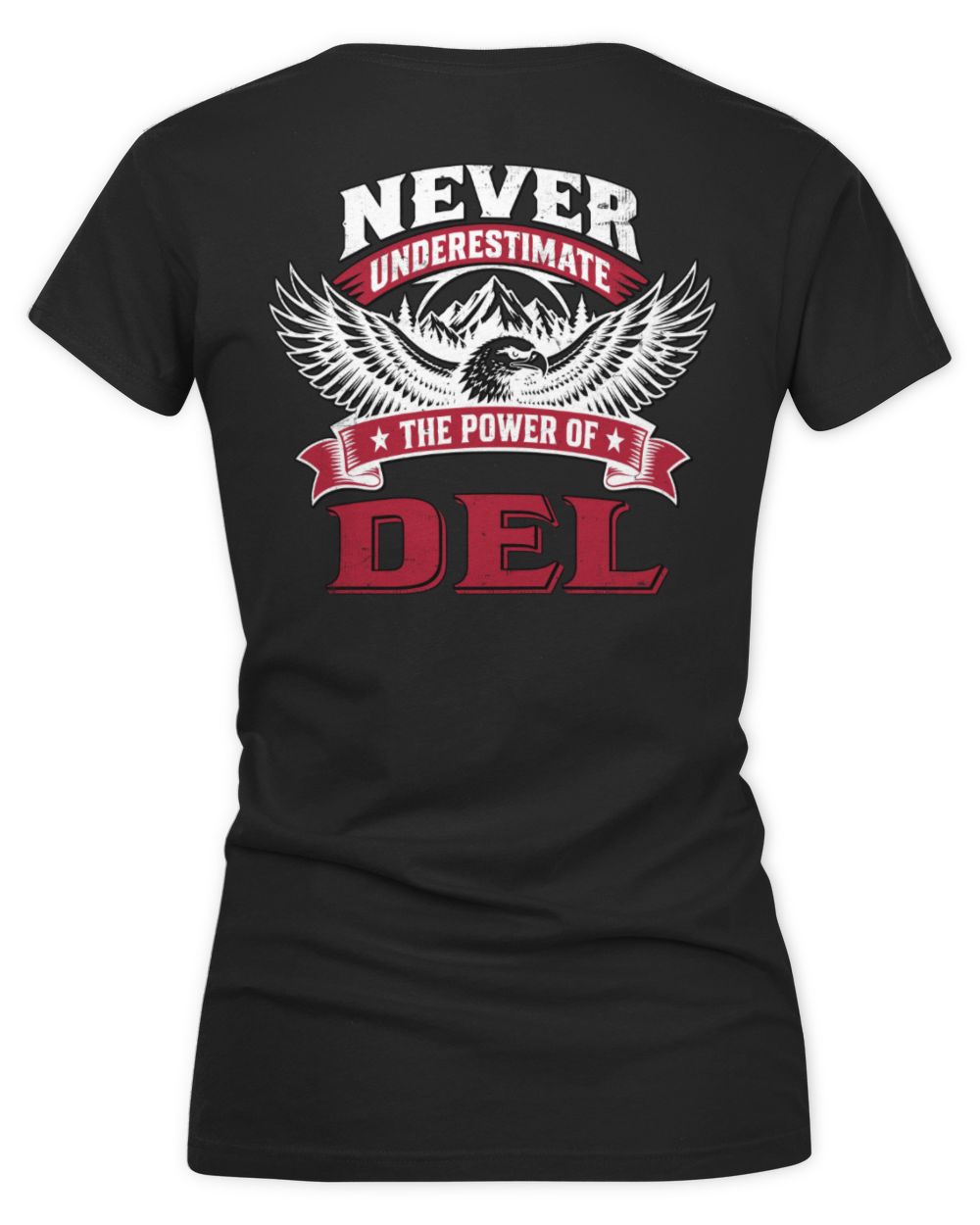 Never Underestimate Your Name Eagle Mountain Shirt DEL M1-61 / Women's V-Neck T-Shirt / black