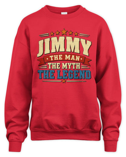 The Man The Myth The Legend Ribbon Vintage T-Shirt JIMMY M1-56 / Unisex Sweatshirt / red