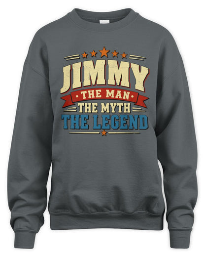 The Man The Myth The Legend Ribbon Vintage T-Shirt JIMMY M1-56 / Unisex Sweatshirt / charcoal