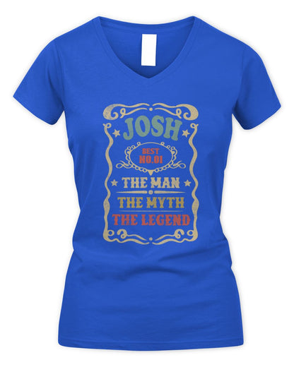 The Man The Myth The Legend Vintage Gold Wine Shirt JOSH M1-52 / Women's V-Neck T-Shirt / royal
