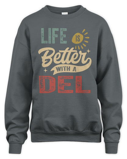 Life Is Better With a Name Personalized Retro T-Shirt DEL-48 / Unisex Sweatshirt / charcoal