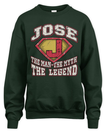 The Man The Myth The Legend Superman Graphic T-Shirt JOSE M1-74 / Unisex Sweatshirt / forest green