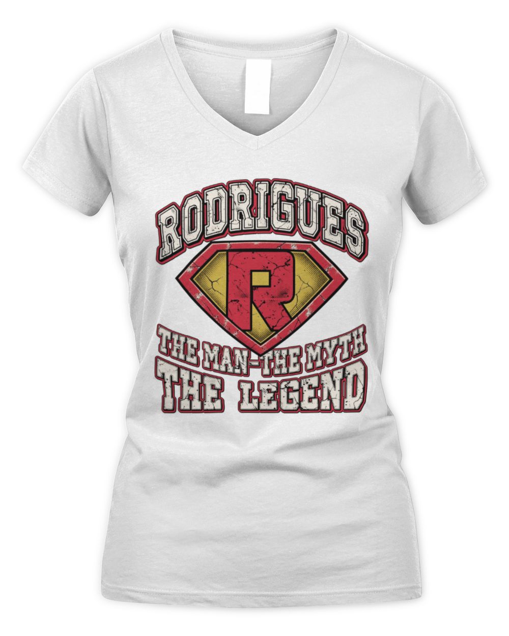 The Man The Myth The Legend Superman Graphic T-Shirt RODRIGUES M1-74 / Women's V-Neck T-Shirt / white