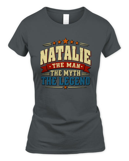 The Man The Myth The Legend Ribbon Vintage T-Shirt NATALIE M1-56 / Women's Standard T-Shirt / charcoal