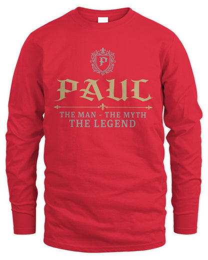 The Man The Myth The Legend Western Shirt PAUL M1-78 / Men's Long Sleeved T-Shirt / red