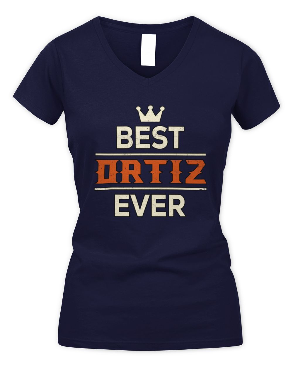 Best Your Name With Crown Shirt ORTIZ M1-59 / Women's V-Neck T-Shirt / navy