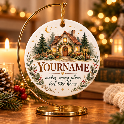 Makes Every Place Feel Like Home - Personalized Ceramic Ornament