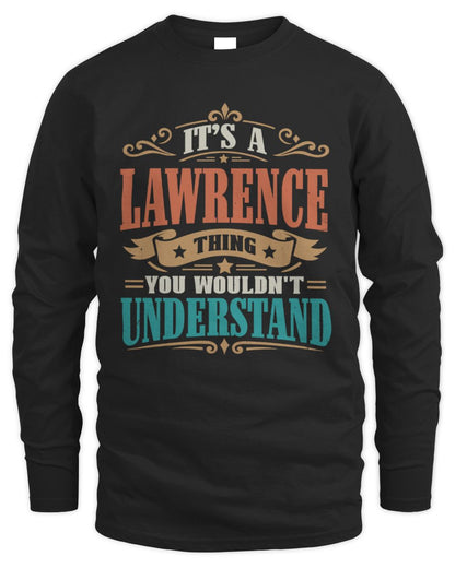 It’s a Name Thing Personalized Retro T-Shirt LAWRENCE M1-47 / Men's Long Sleeved T-Shirt / black