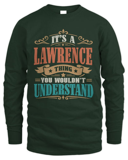 It’s a Name Thing Personalized Retro T-Shirt LAWRENCE M1-47 / Men's Long Sleeved T-Shirt / forest green
