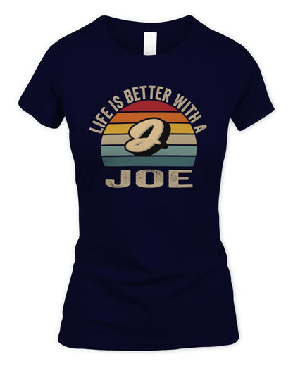 Life Is Better with Name Vintage Sun Shirt JOE M1-50 / Women's Standard T-Shirt / navy