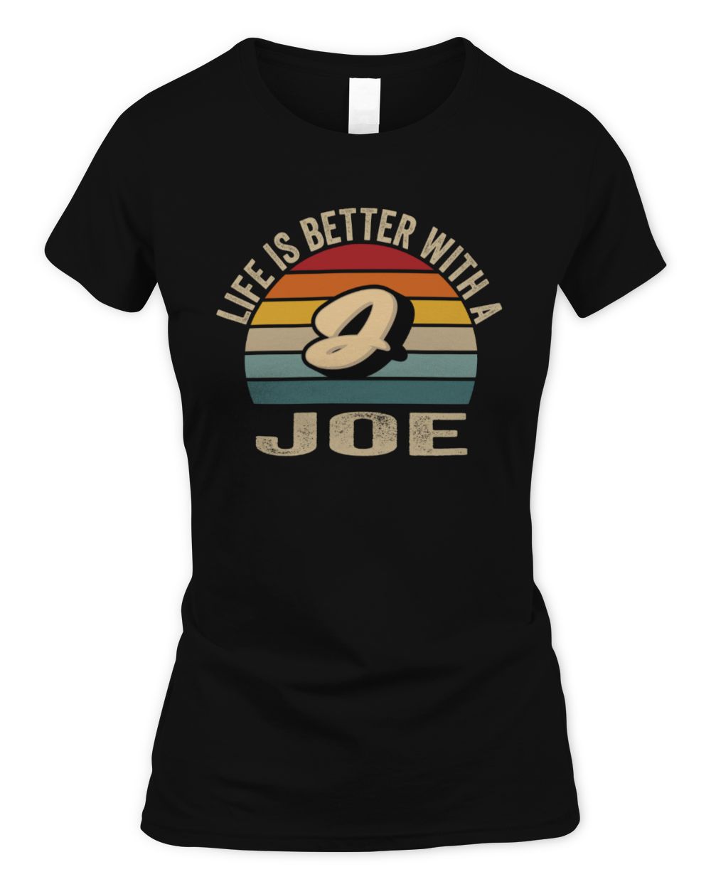 Life Is Better with Name Vintage Sun Shirt JOE M1-50 / Women's Standard T-Shirt / black