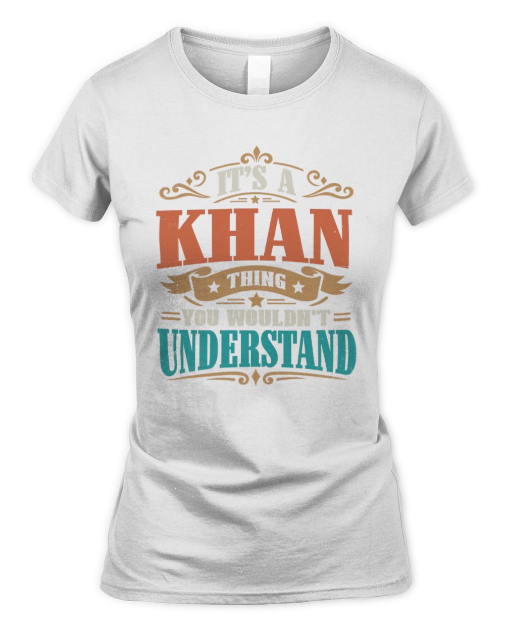 It’s a Name Thing Personalized Retro T-Shirt KHAN M1-47 / Women's Standard T-Shirt / white