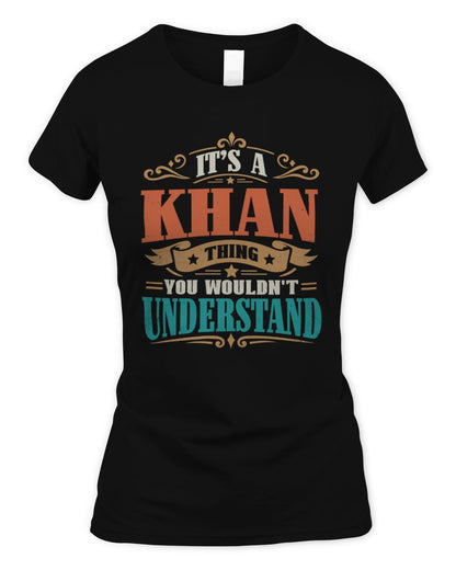 It’s a Name Thing Personalized Retro T-Shirt KHAN M1-47 / Women's Standard T-Shirt / black