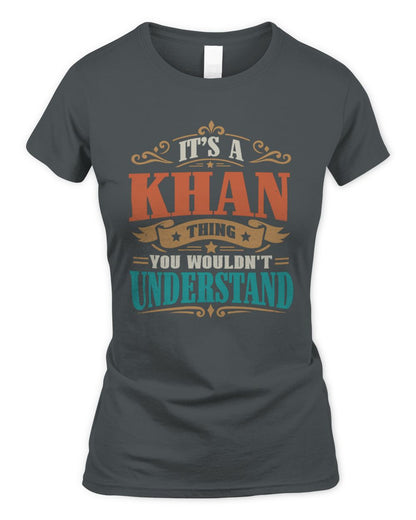 It’s a Name Thing Personalized Retro T-Shirt KHAN M1-47 / Women's Standard T-Shirt / charcoal