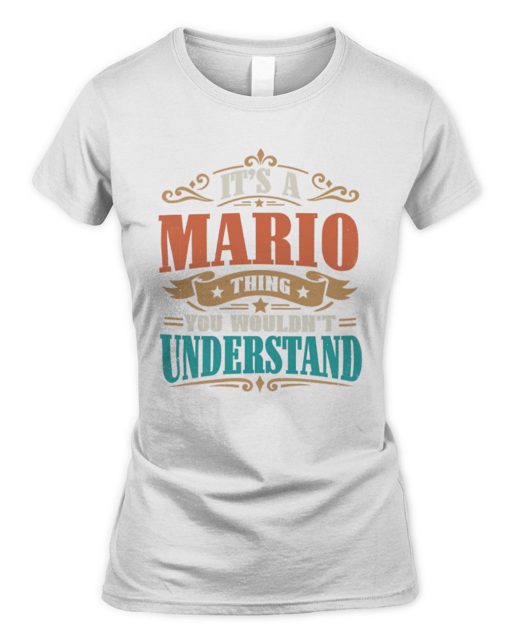 It’s a Name Thing Personalized Retro T-Shirt MARIO M1-47 / Women's Standard T-Shirt / white