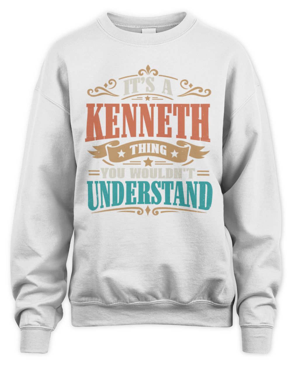 It’s a Name Thing Personalized Retro T-Shirt KENNETH M1-47 / Unisex Sweatshirt / white
