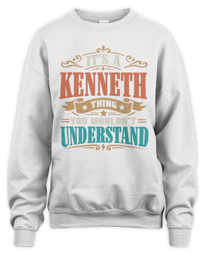 It’s a Name Thing Personalized Retro T-Shirt KENNETH M1-47 / Unisex Sweatshirt / white