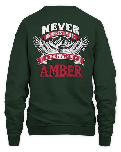 Never Underestimate Your Name Eagle Mountain Shirt AMBER M1-61 / Unisex Sweatshirt / forest green