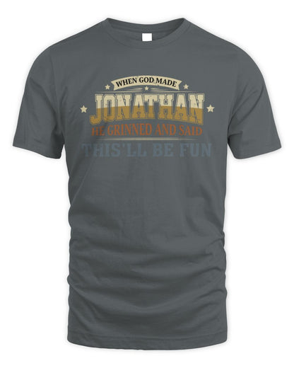 When God Made Your Name Funny Heritage T-Shirt JONATHAN M1-80 / Unisex Standard T-Shirt / charcoal