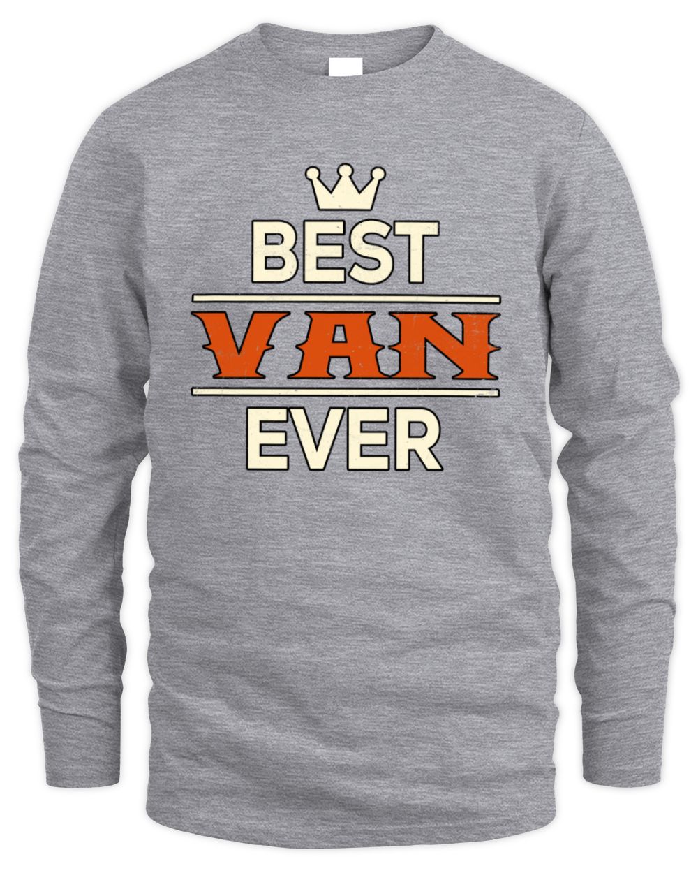 Best Your Name With Crown Shirt VAN M1-59 / Men's Long Sleeved T-Shirt / sport grey