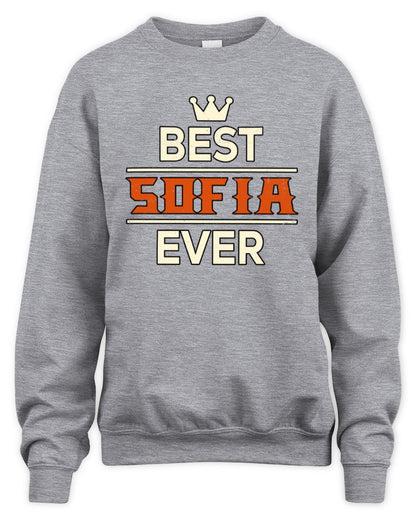 Best Your Name With Crown Shirt SOFIA M1-59 / Unisex Sweatshirt / sport grey