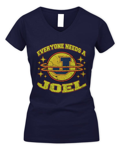 Everyone Needs a Your Name Shirt JOEL M1-76 / Women's V-Neck T-Shirt / navy