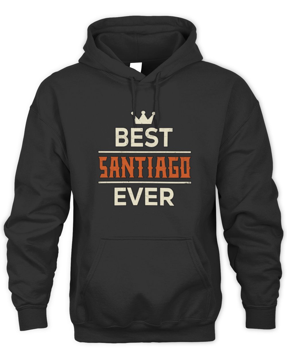 Best Your Name With Crown Shirt SANTIAGO M1-59 / Unisex Hoodie / black