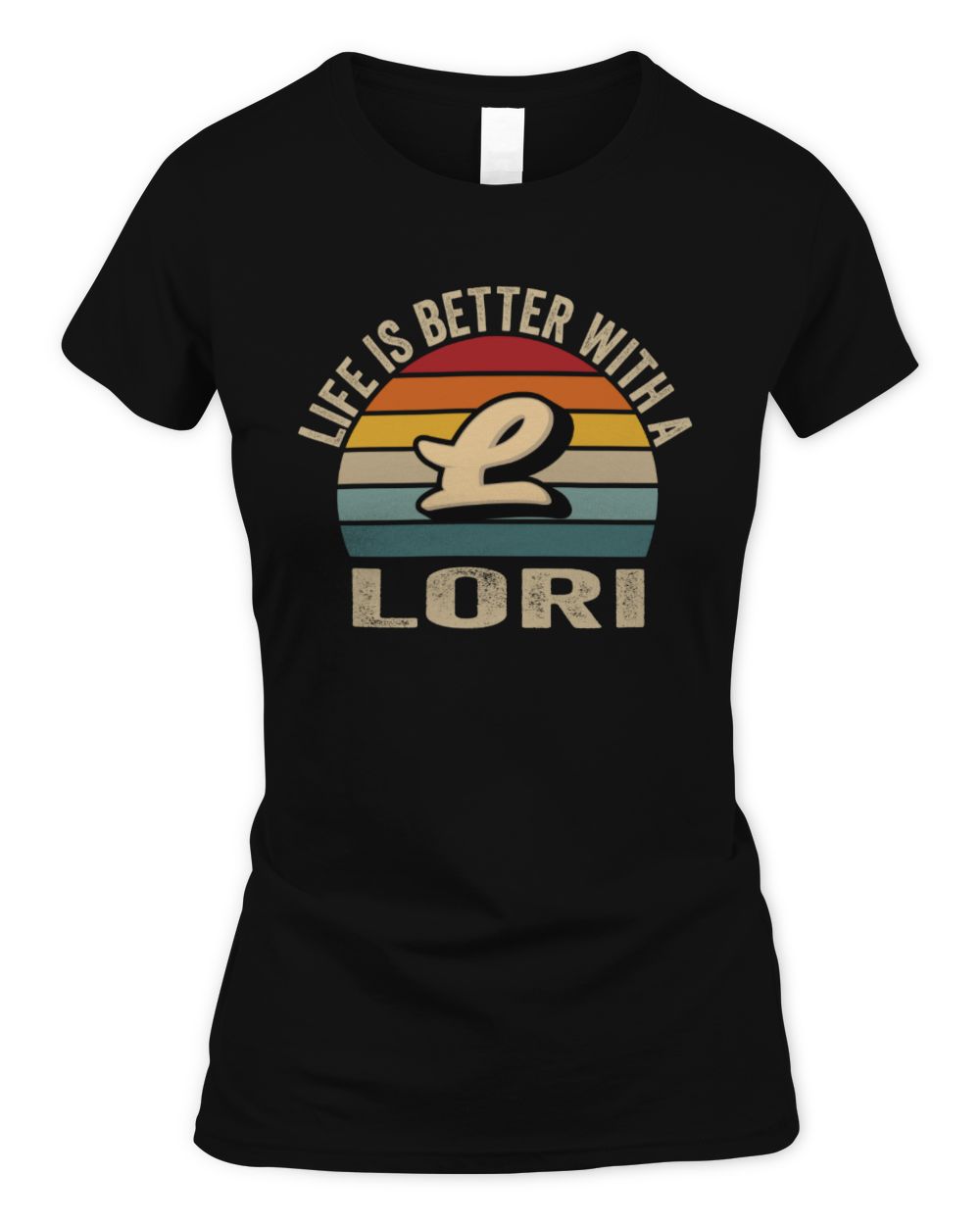 Life Is Better with Name Vintage Sun Shirt LORI M1-50 / Women's Standard T-Shirt / black