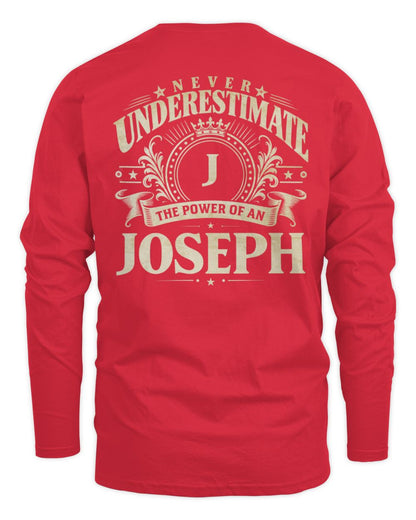 Never Underestimate Your Name Luxury Logo Shirt JOSEPH M1-63 / Men's Long Sleeved T-Shirt / red