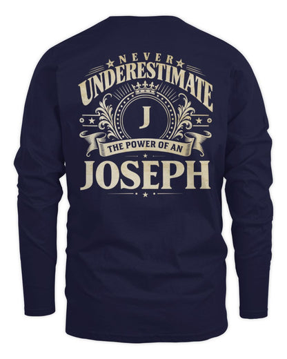 Never Underestimate Your Name Luxury Logo Shirt JOSEPH M1-63 / Men's Long Sleeved T-Shirt / navy