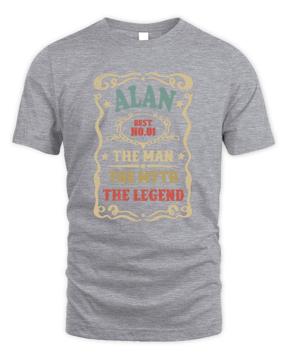 The Man The Myth The Legend Vintage Gold Wine Shirt ALAN M1-52 / Unisex Standard T-Shirt / sport grey