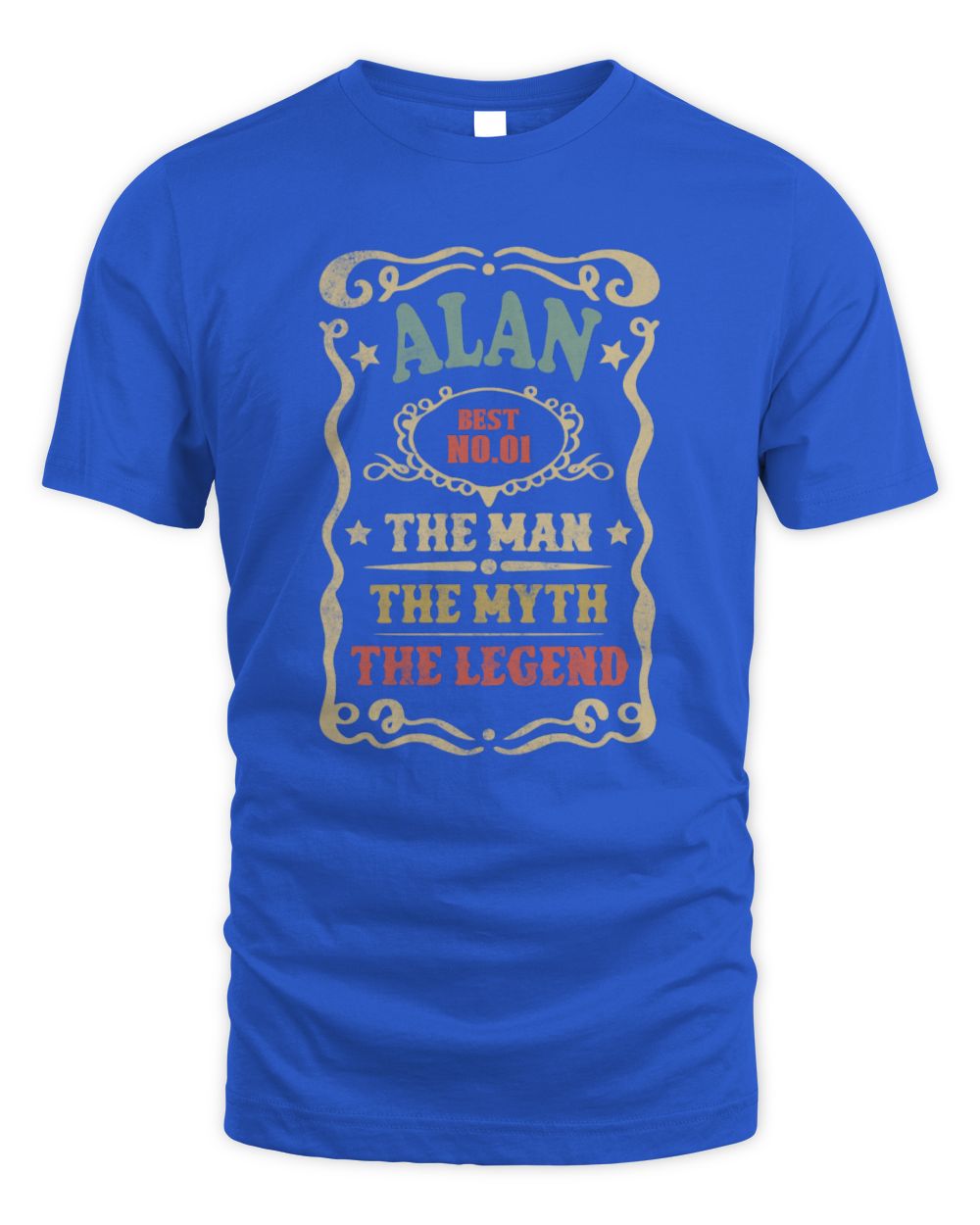 The Man The Myth The Legend Vintage Gold Wine Shirt ALAN M1-52 / Unisex Standard T-Shirt / royal